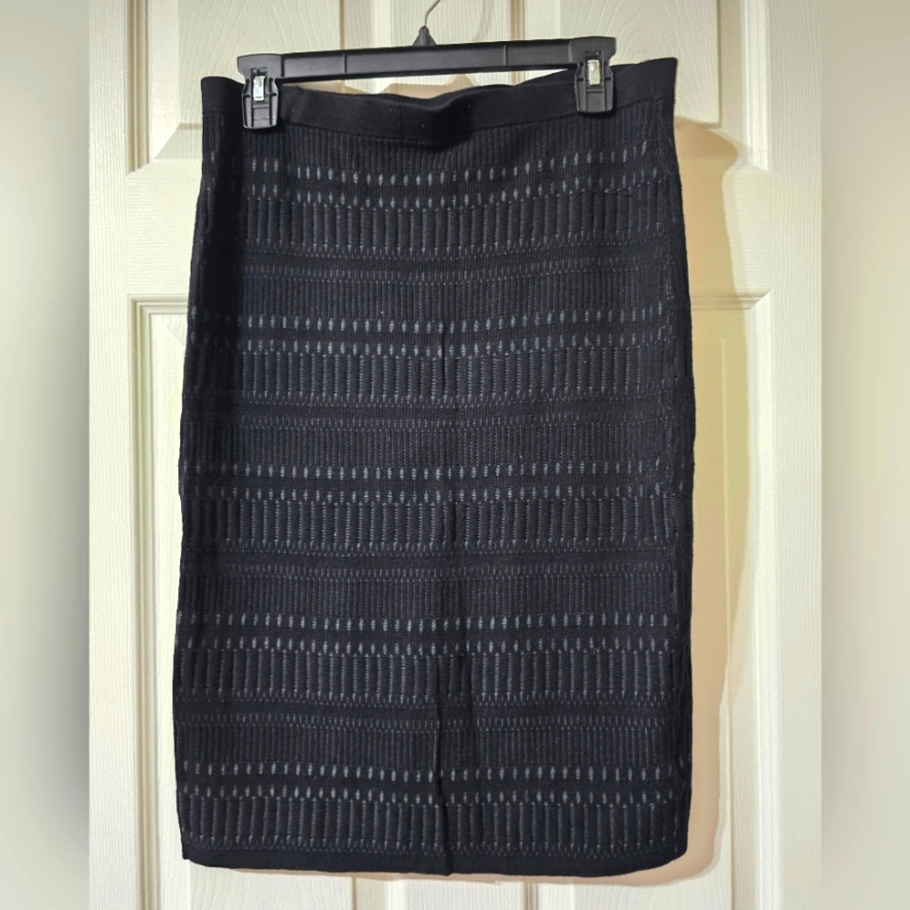 Elie Tahari/Design Nation Textured Knit Sweater Pencil Skirt, Elastic Waist, EUC
